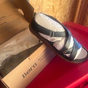 Born Black Leather Sandals